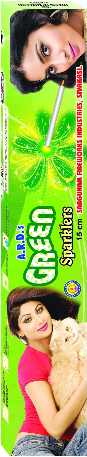 15 cm Green Colour Sparklers